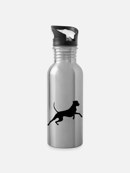 rhodesian_ridgeback_cb - Water bottle with straw - silver