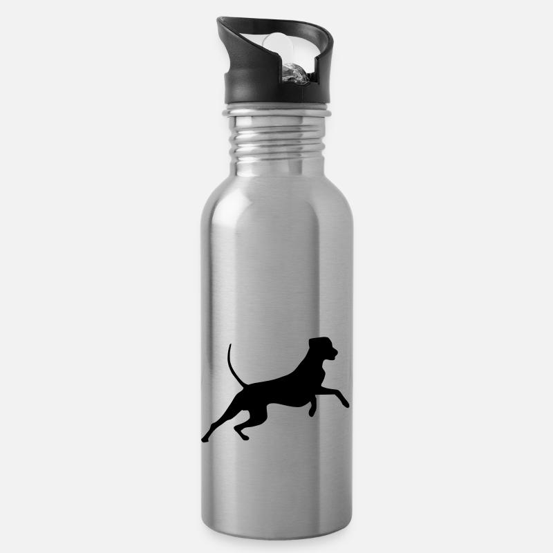 rhodesian_ridgeback_cb - Trinkflasche mit integriertem Trinkhalm - Lightsilver