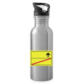 leeres Ortsschild - Trinkflasche mit integriertem Trinkhalm - Lightsilver - Rechts