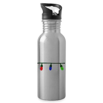 weihnachten winter rentier weihnachtsmann ugly chr - Trinkflasche mit integriertem Trinkhalm - Lightsilver - Rechts