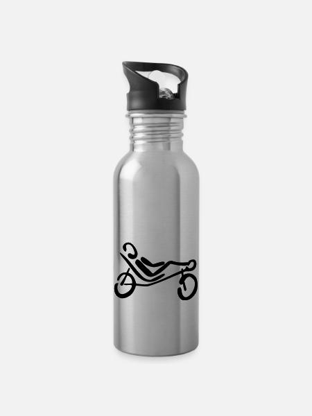 Recumbent Bicycle - Water bottle with straw - silver
