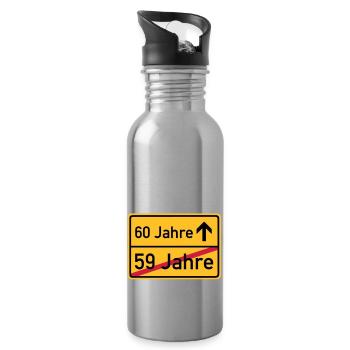 ortsschild_59__jahre__f3 - Trinkflasche mit integriertem Trinkhalm - Lightsilver - Rechts