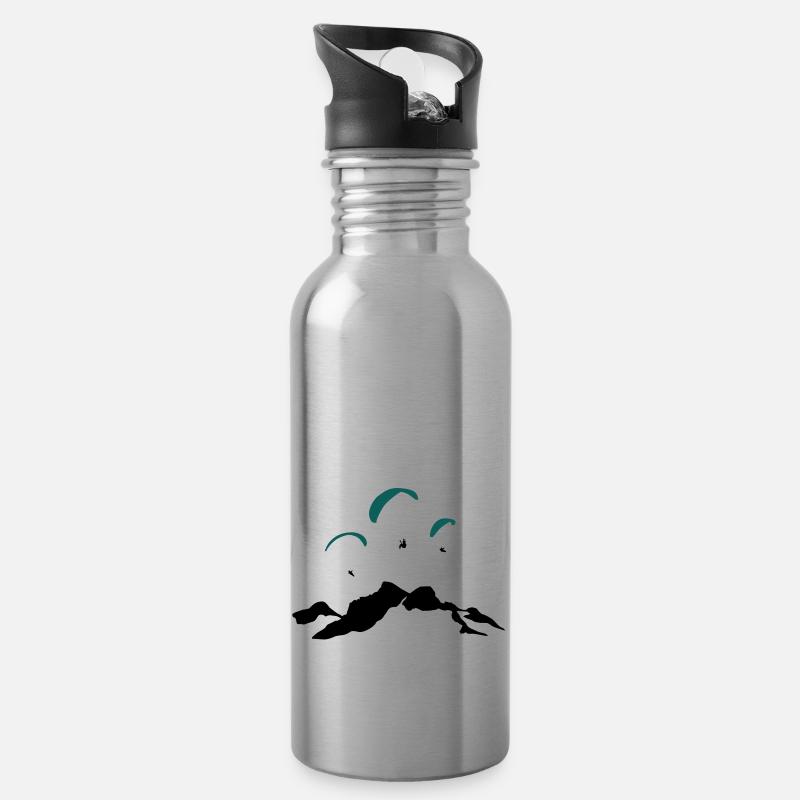 Gleitschirm Eiskogel Tennengebirge - Trinkflasche mit integriertem Trinkhalm - Lightsilver