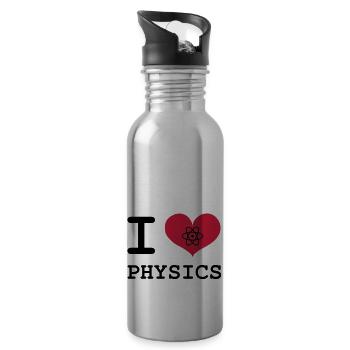 I Love Physics ! - Gourde avec paille intégrée - argent clair - Droite