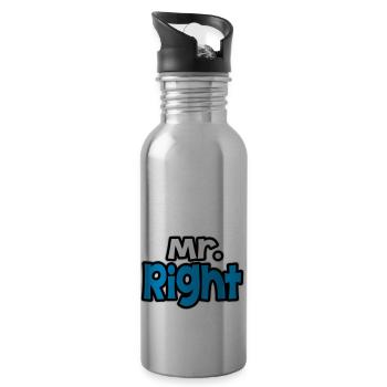 Mr. Rght - Trinkflasche mit integriertem Trinkhalm - Lightsilver - Rechts