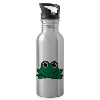Cute Little Frog Baby - Water bottle with straw - silver - Right