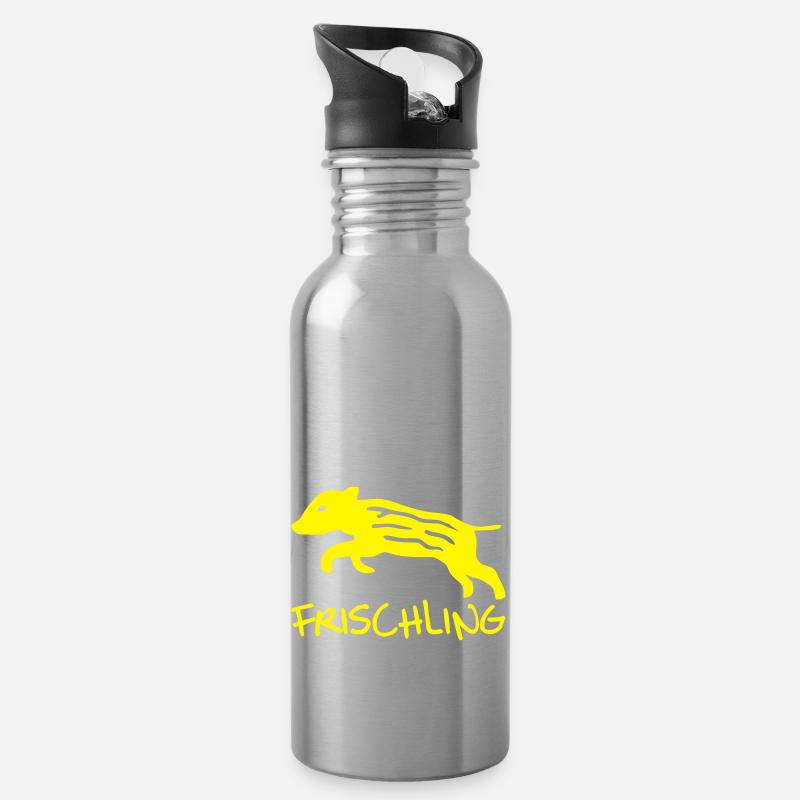 Frischling - Trinkflasche mit integriertem Trinkhalm - Lightsilver