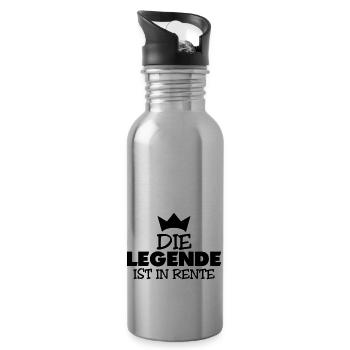 die legende ist in rente - Trinkflasche mit integriertem Trinkhalm - Lightsilver - Rechts