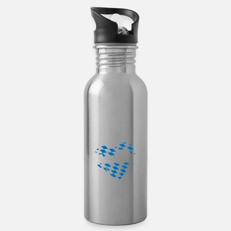 Ober Bazi - Trinkflasche mit integriertem Trinkhalm - Lightsilver