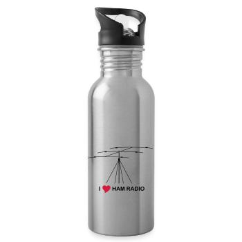 ham_radio - Trinkflasche mit integriertem Trinkhalm - Lightsilver - Rechts