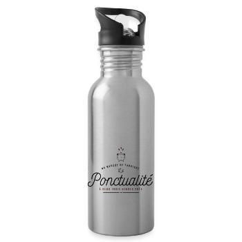 Ma marque de fabrique la Ponctualité - Gourde avec paille intégrée - argent clair - Droite