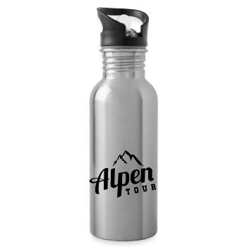 alpen tour - Trinkflasche mit integriertem Trinkhalm - Lightsilver - Rechts
