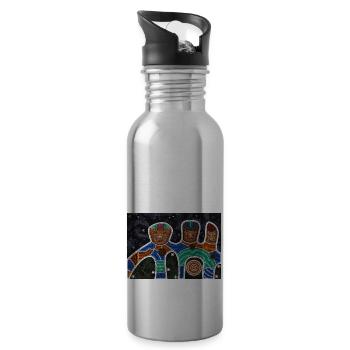 Freundschaft - Trinkflasche mit integriertem Trinkhalm - Lightsilver - Rechts
