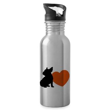 BULLY ET COEUR - Gourde avec paille intégrée - argent clair - Droite