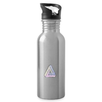 Penrose triangle impossible triangle as a comic - Water bottle with straw - silver - Right