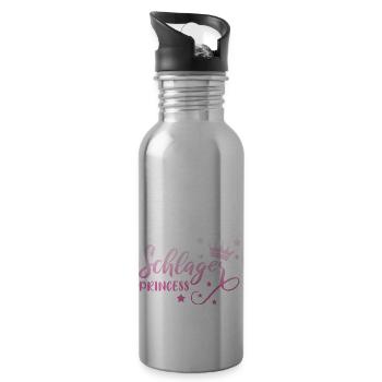 Schlagerprinzessin Schlagerfan Schlager Geschenk - Trinkflasche mit integriertem Trinkhalm - Lightsilver - Rechts