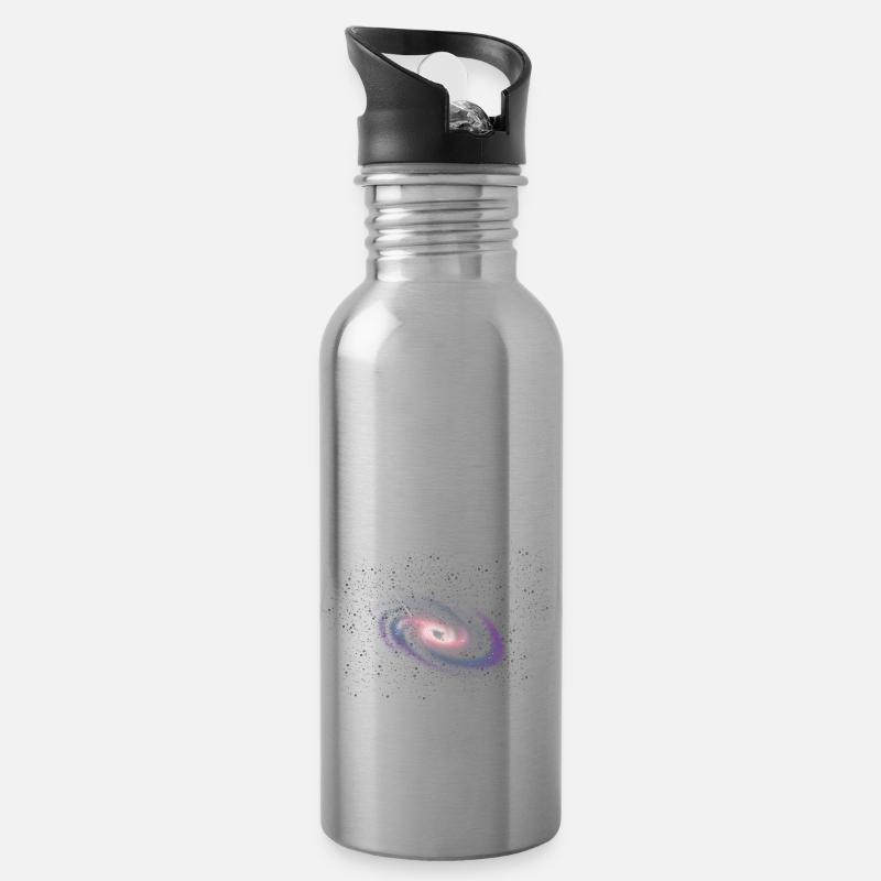 Die Milchstraße - Trinkflasche mit integriertem Trinkhalm - Lightsilver