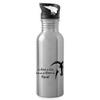 the glueck of the earth - Water bottle with straw - silver - Right