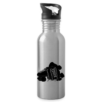 Rollschuhe - Trinkflasche mit integriertem Trinkhalm - Lightsilver - Rechts