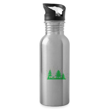 Motorhome Heartbeat ECG Camper Camping Funny G - Water bottle with straw - silver - Right