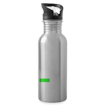Lustiges Sport Design Sixpack wird geladen - Trinkflasche mit integriertem Trinkhalm - Lightsilver - Rechts