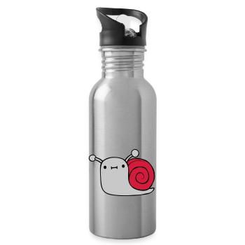 Small sweet snail - Water bottle with straw - silver - Right