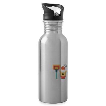 Je suis heureux-cadeau fan de basketball - Gourde avec paille intégrée - argent clair - Droite