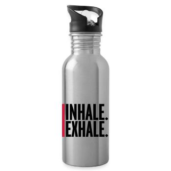 Inspirez expirez Yoga citation - Gourde avec paille intégrée - argent clair - Droite