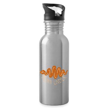 Australia Down Under Snake - Water bottle with straw - silver - Right
