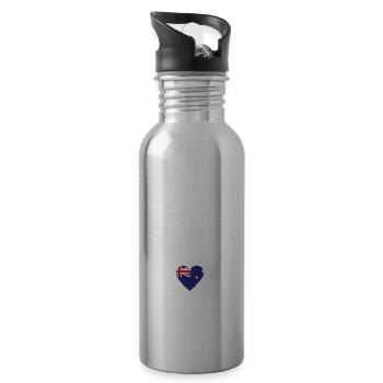 Australien Down Under - Trinkflasche mit integriertem Trinkhalm - Lightsilver - Rechts