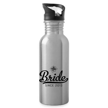 Bride since 2013 - Water bottle with straw - silver - Right
