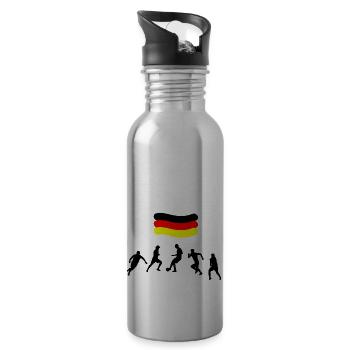 Fußball Soccer - Trinkflasche mit integriertem Trinkhalm - Lightsilver - Rechts