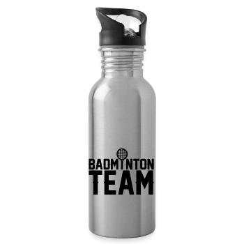 Équipe de badminton - Gourde avec paille intégrée - argent clair - Droite