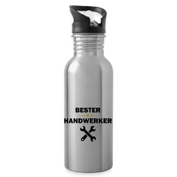 Handwerker Handyman Handwerk Werkzeug - Trinkflasche mit integriertem Trinkhalm - Lightsilver - Rechts