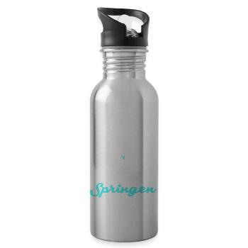 turmspringen sprung - Trinkflasche mit integriertem Trinkhalm - Lightsilver - Rechts