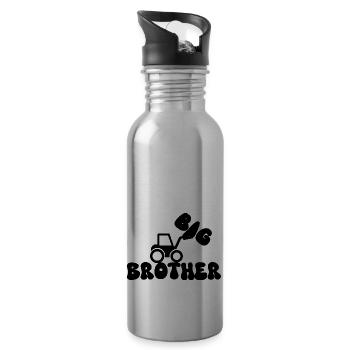Großer Bruder - Trinkflasche mit integriertem Trinkhalm - Lightsilver - Rechts