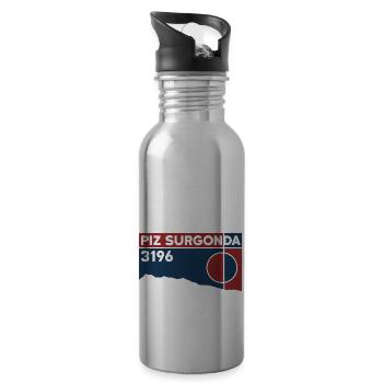 Piz Surgonda Ski Tour Randonnée Sommet Livre Souvenir - Gourde avec paille intégrée - argent clair - Droite