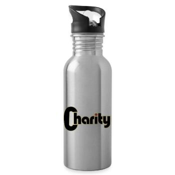 Design Charity - Gourde avec paille intégrée - argent clair - Droite