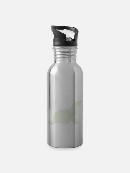 robbe white - Trinkflasche mit integriertem Trinkhalm - Lightsilver