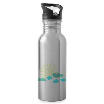 Sun Sky - Water bottle with straw - silver - Right