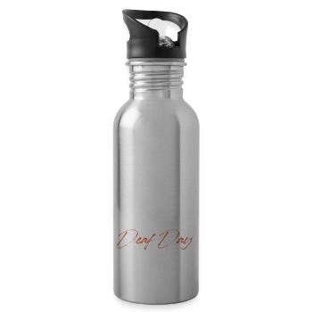 happy world deaf day Design for a sign language - Water bottle with straw - silver - Right
