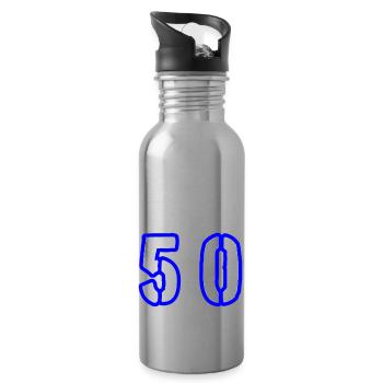 Symbole de 50 chiffres - Gourde avec paille intégrée - argent clair - Droite