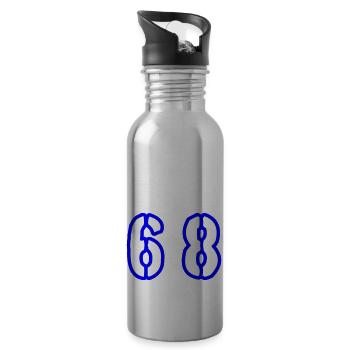 68 Symbole numérique - Gourde avec paille intégrée - argent clair - Droite