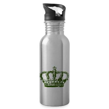 Symbole de la couronne - Gourde avec paille intégrée - argent clair - Droite