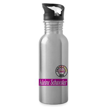 kleine Schwester 2025 - Trinkflasche mit integriertem Trinkhalm - Lightsilver - Rechts