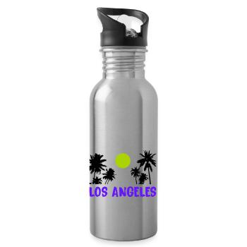 los angeles - Trinkflasche mit integriertem Trinkhalm - Lightsilver - Rechts