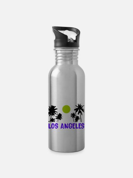 los angeles - Trinkflasche mit integriertem Trinkhalm - Lightsilver