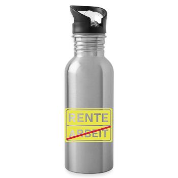 arbeit rente - Trinkflasche mit integriertem Trinkhalm - Lightsilver - Rechts
