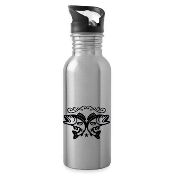 Pisces icon - Water bottle with straw - silver - Right