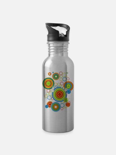 Disco 73 - Trinkflasche mit integriertem Trinkhalm - Lightsilver